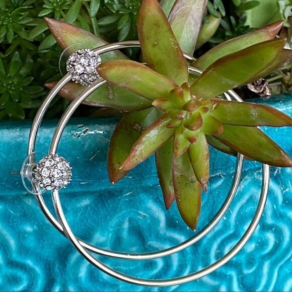 Fireball Hoop Earrings Made w/ Swarovski Crystals - Picture 1 of 9